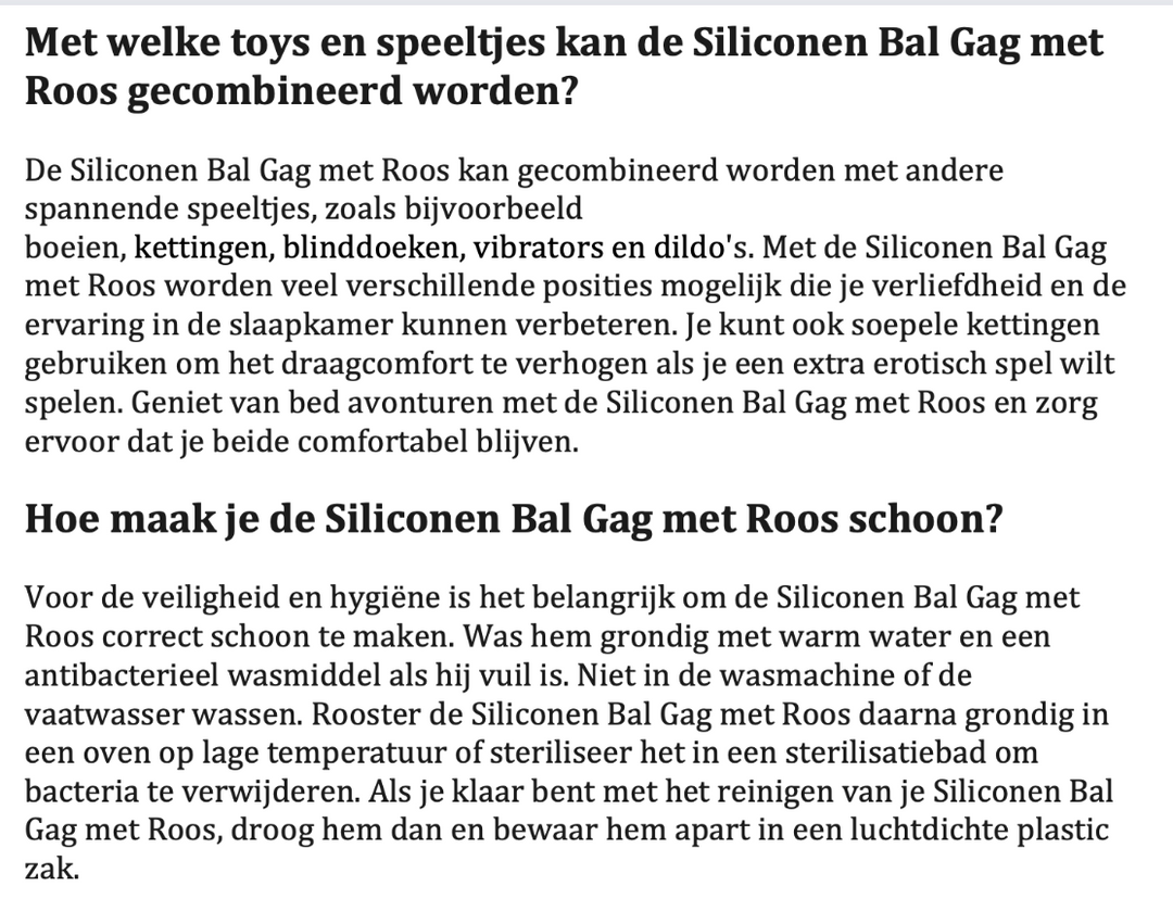 Dr. Sensy Gag Ball met Roos - Zwart/Rood