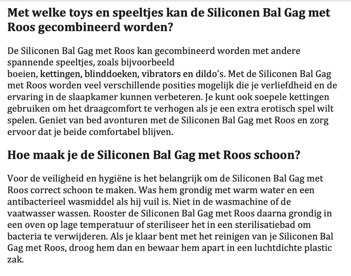 Dr. Sensy Gag Ball met Roos - Zwart/Rood