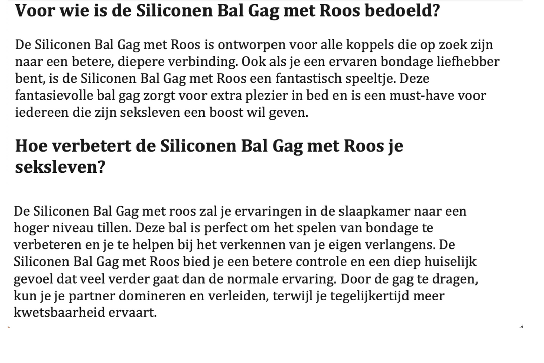 Dr. Sensy Gag Ball met Roos - Zwart/Rood