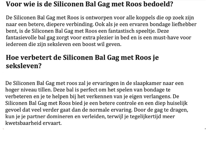 Dr. Sensy Gag Ball met Roos - Zwart/Rood