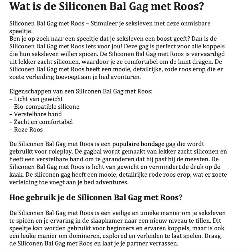 Dr. Sensy Gag Ball met Roos - Zwart/Rood