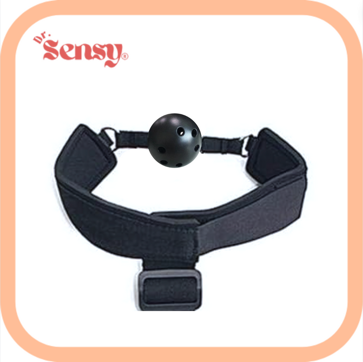 Dr. Sensy BDSM Gag Ball + Handboeien Set - Zwart