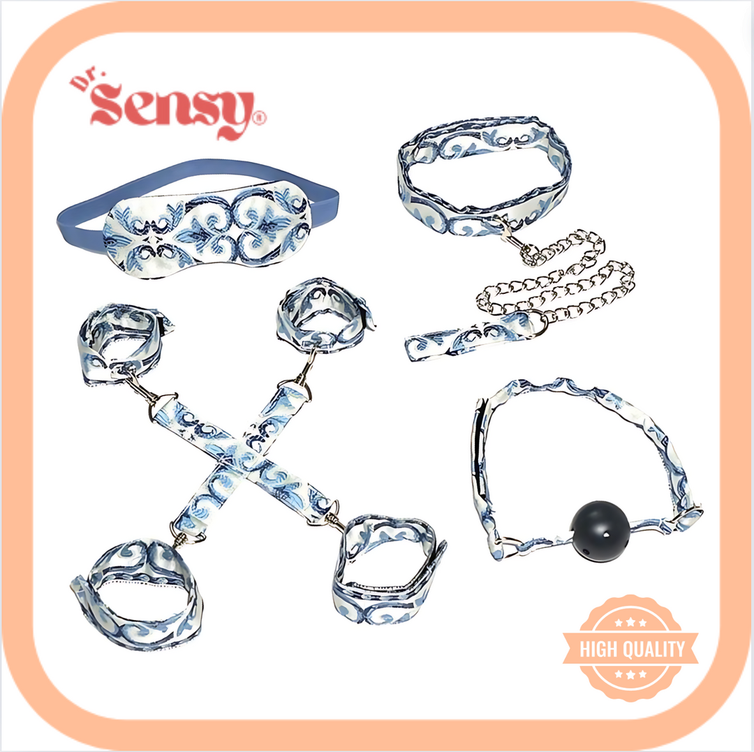 Bondage Set - Blauw/Wit - Set 9 Delig