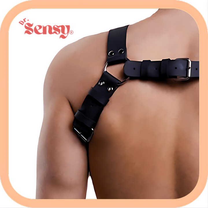 Dr. Sensy BDSM Harnas Borst - Heren - Leer