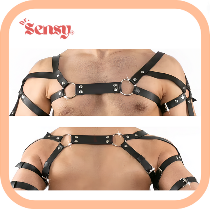 Dr. Sensy BDSM Harnas Borst + Arm - Heren - Leer