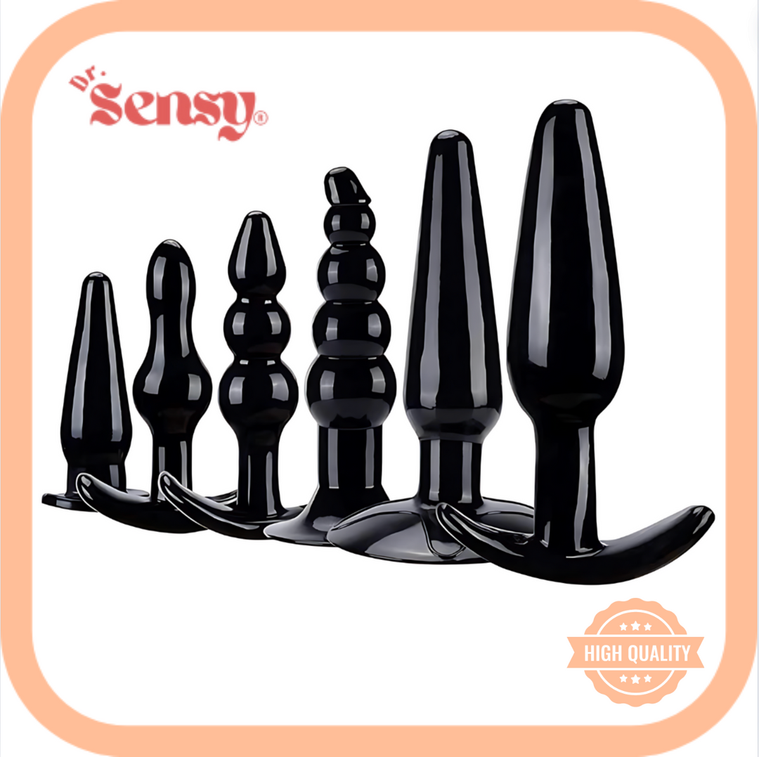 Dr. Sensy Butt Plug Anale Trainer Set van 6 - Zwart