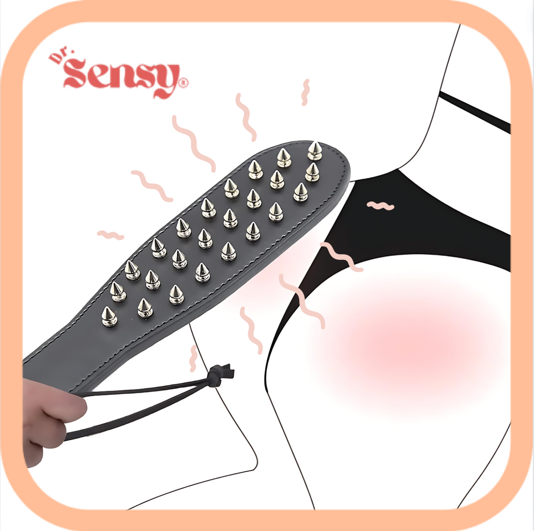 Dr. Sensy Lederen Spank plank spikes - Zwart