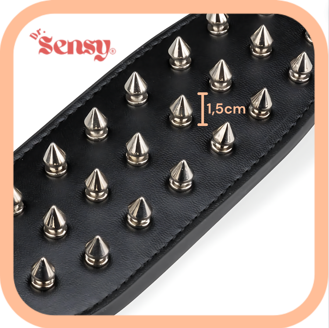 Dr. Sensy Lederen Spank plank spikes - Zwart