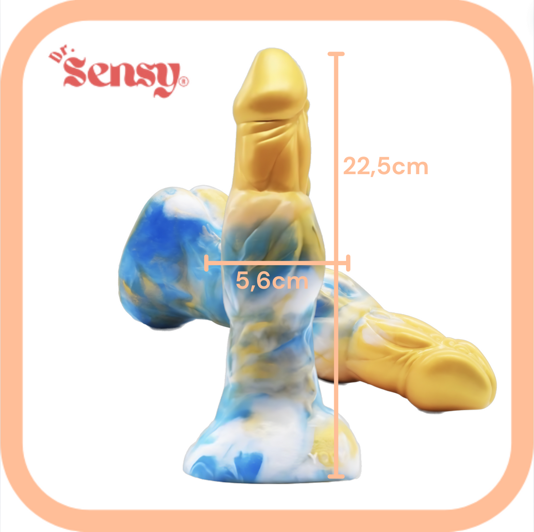 Dr. Sensy  dildo Haku - Geel/Blauw/Wit