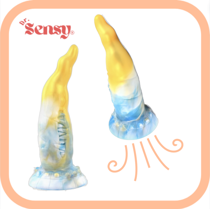 Dr. Sensy Dildo Ammut - Geel/Blauw/Wit