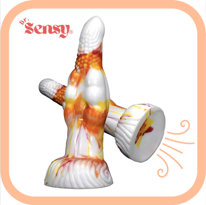 Dr. Sensy  Dildo Bright Bird - Geel/Rood/Wit