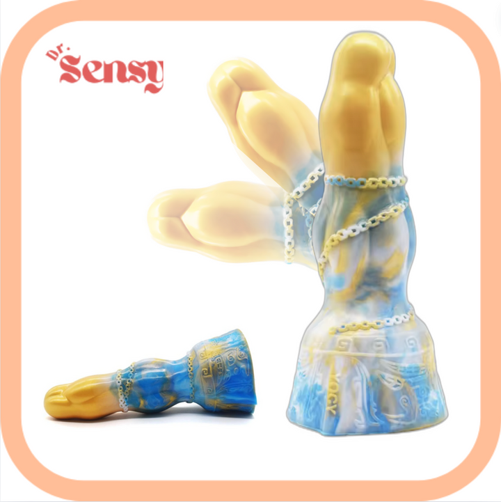 Dr. Sensy  Dildo Gluttony II - Geel/Blauw/Wit