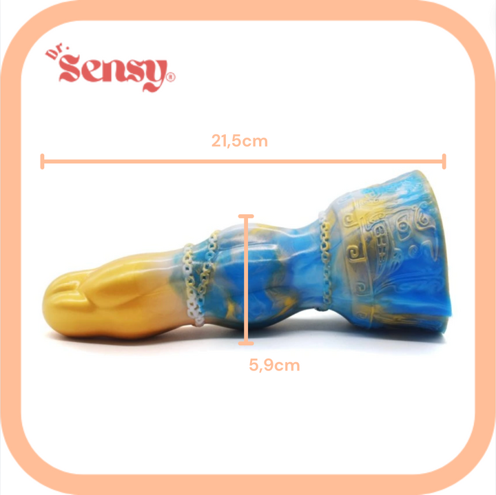 Dr. Sensy  Dildo Gluttony II - Geel/Blauw/Wit