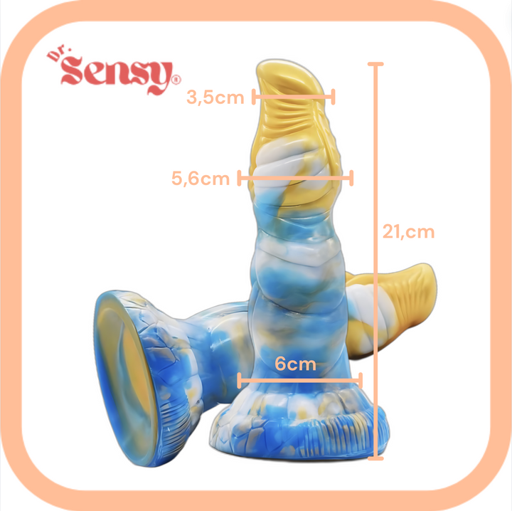 Dr. Sensy  Dildo HaeChi - Geel/Blauw/Wit