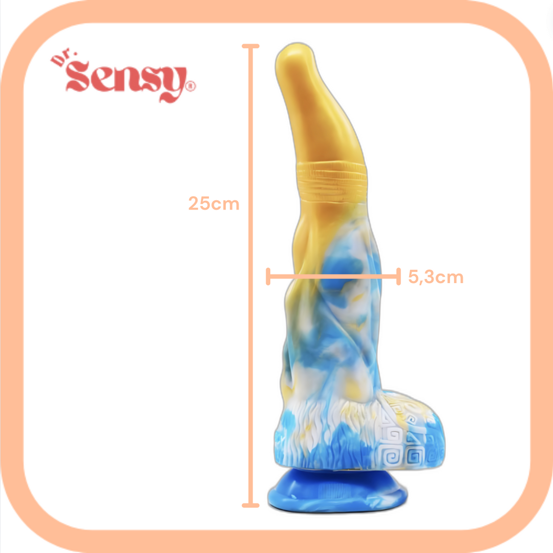 Dr. Sensy  Dildo KuiNeo - Geel/Blauw/Wit