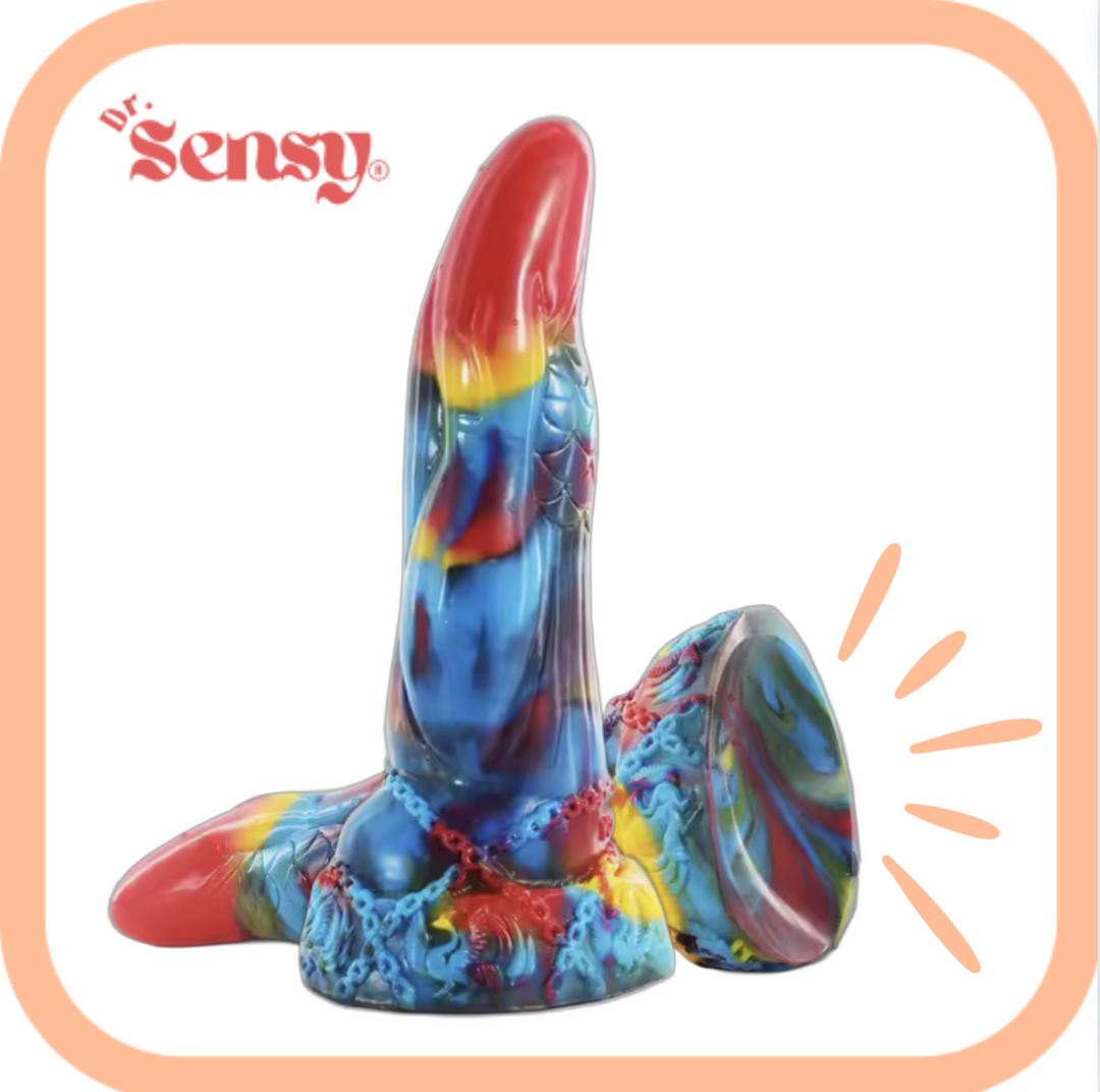 Dr. Sensy  Dildo Phoenix - Geel/Rood/Blauw