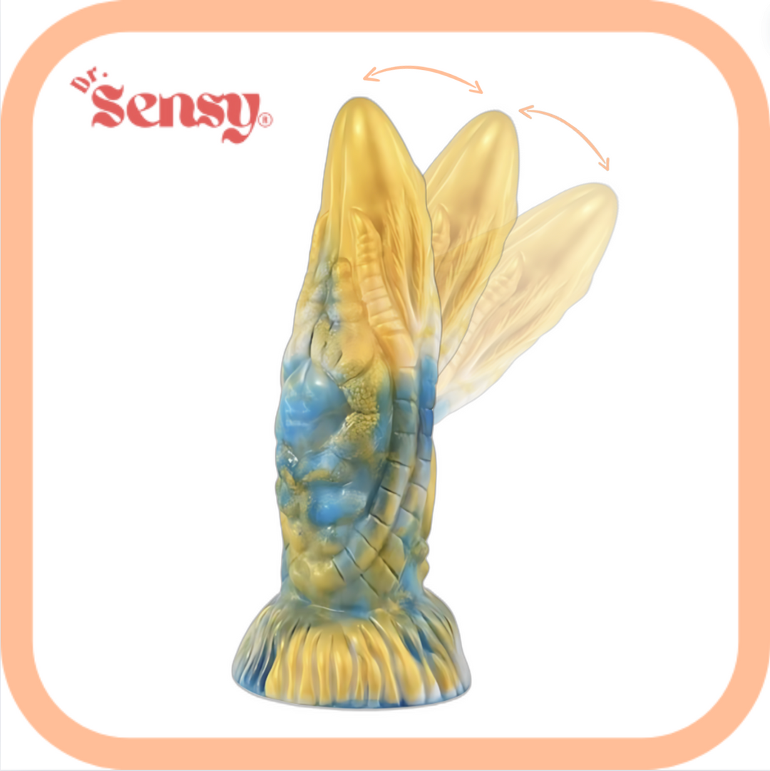 Dr. Sensy dildo Tortoise - Geel/Blauw/Wit