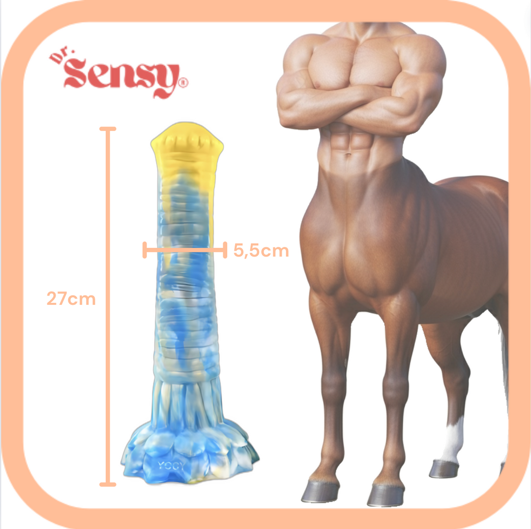 Dr. Sensy  Dildo Horsepower - Blauw/Geel/Wit