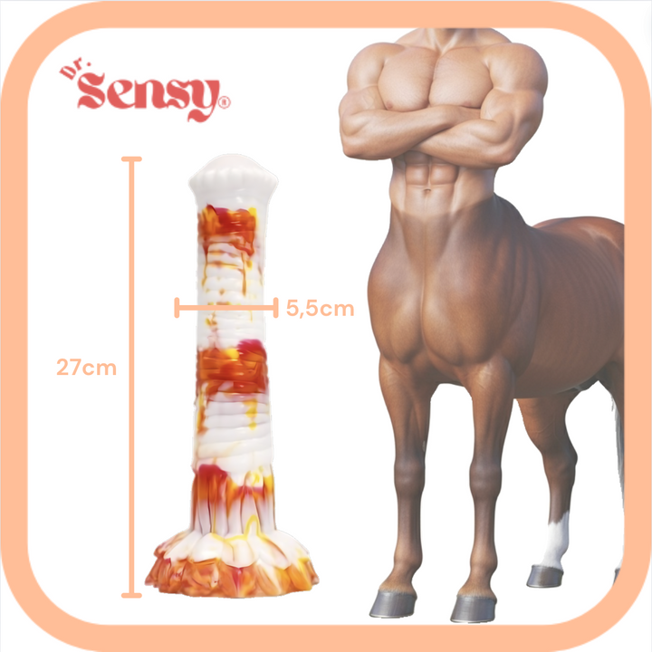 Dr. Sensy  Dildo Horsepower - Rood/Geel/Wit