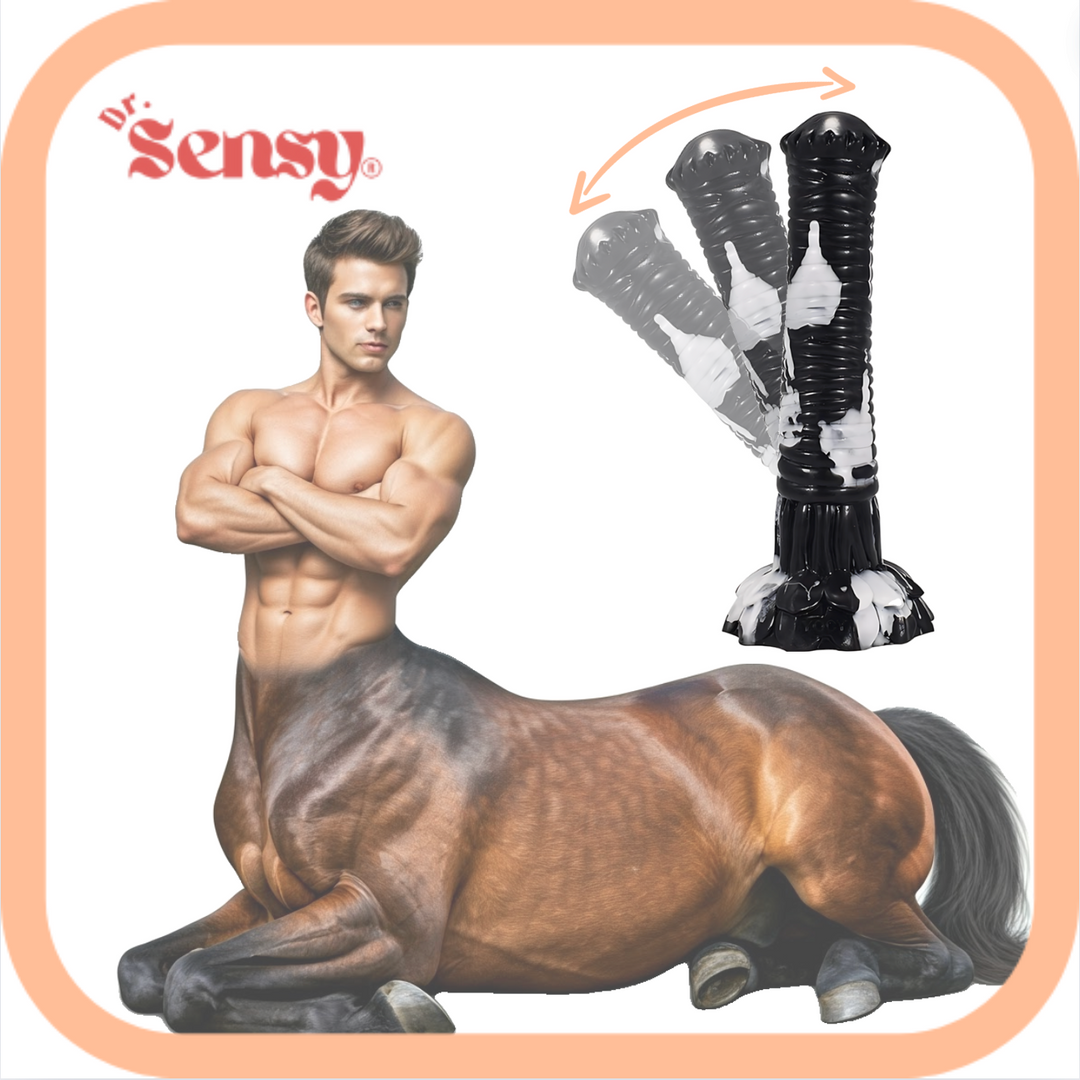 Dr. Sensy  Dildo Horsepower - Zwart/Wit