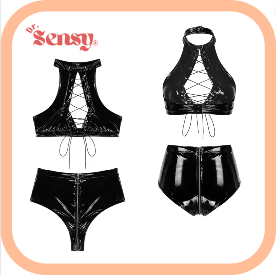 Dr. Sensy BDSM Latex Bh met Broekje - Maten M/L/XL