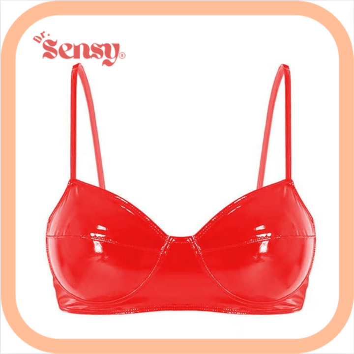 Dr. Sensy BDSM Latex Bh - Rood - Maten M/L/XL