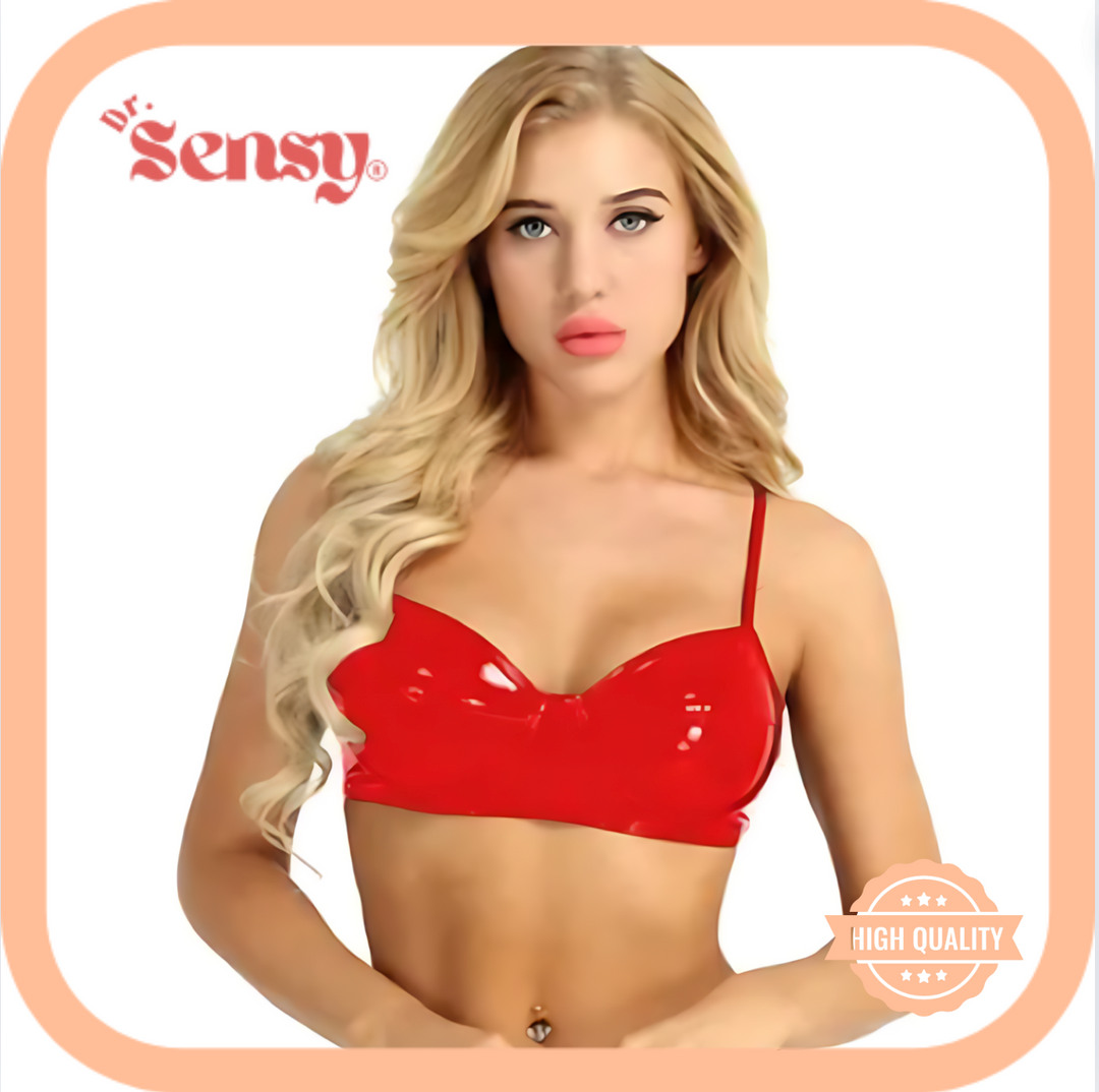 Dr. Sensy BDSM Latex Bh - Rood - Maten M/L/XL