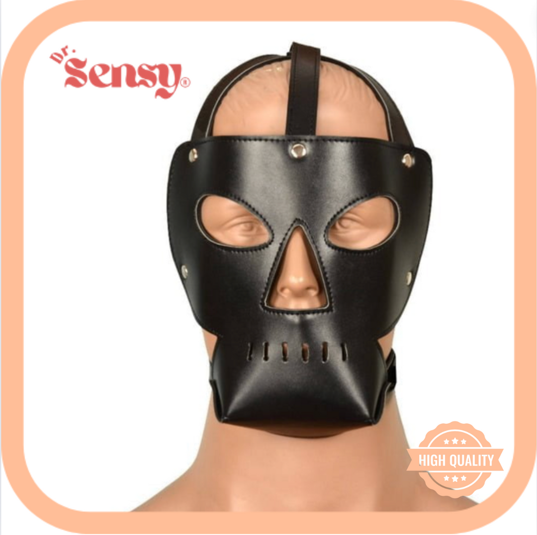 Dr. Sensy BDSM Masker Half Open - PU Leer - Zwart