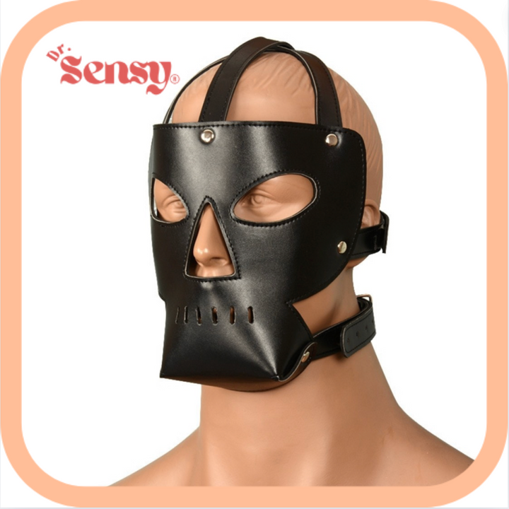 Dr. Sensy BDSM Masker Half Open - PU Leer - Zwart