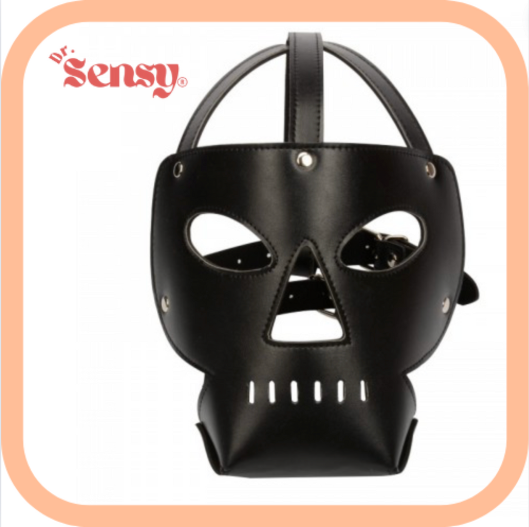 Dr. Sensy BDSM Masker Half Open - PU Leer - Zwart