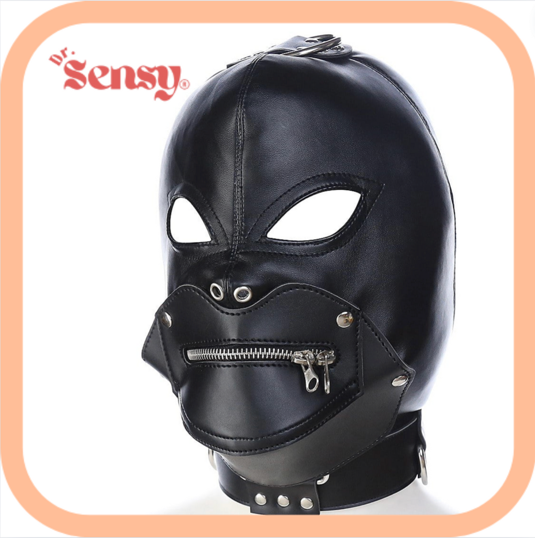 Dr. Sensy BDSM Masker Mondrits - Zwart - PU Leer