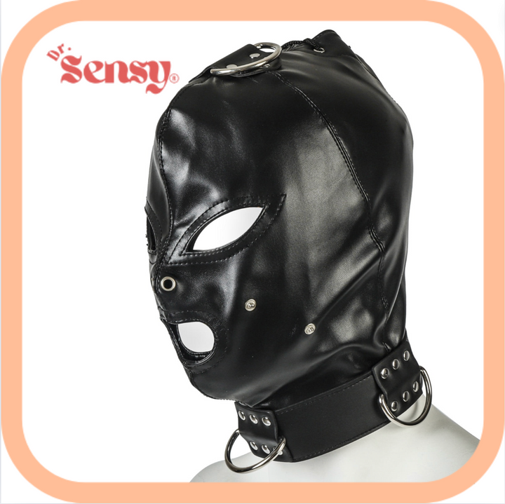 Dr. Sensy BDSM Masker Mondrits - Zwart - PU Leer