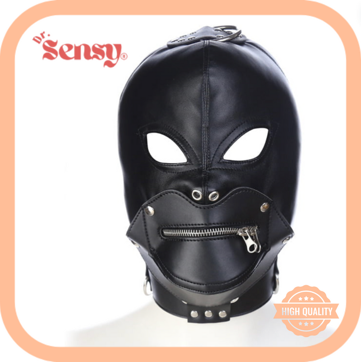 Dr. Sensy BDSM Masker Mondrits - Zwart - PU Leer