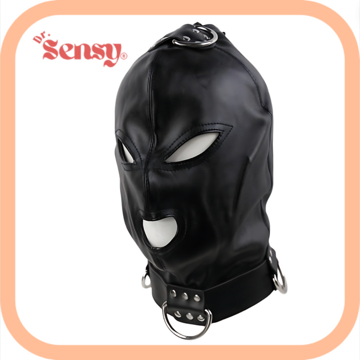 Dr. Sensy BDSM Masker - Zwart - PU Leer - One Size