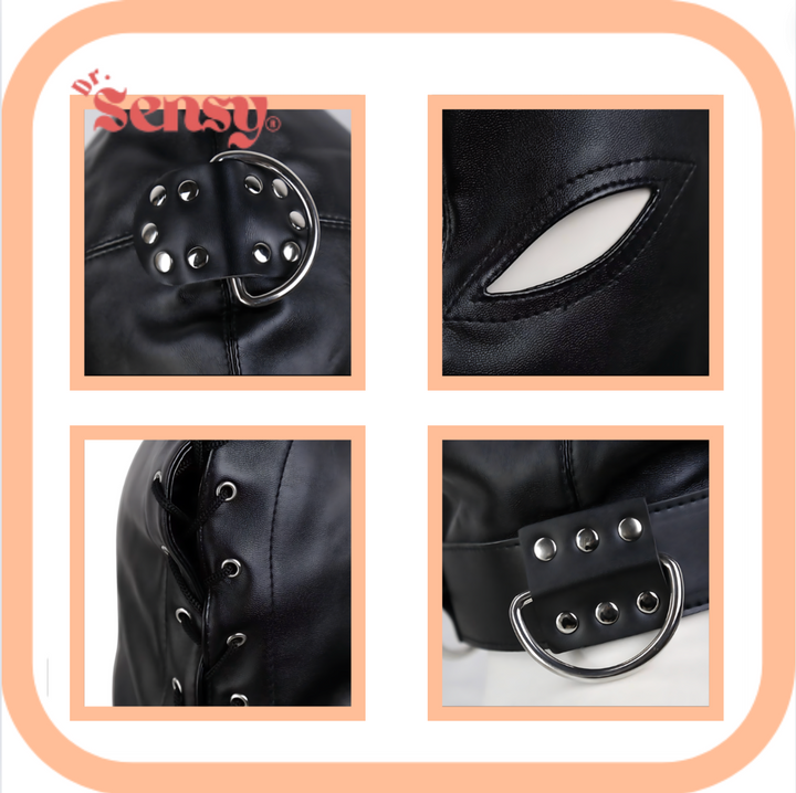 Dr. Sensy BDSM Masker - Zwart - PU Leer - One Size