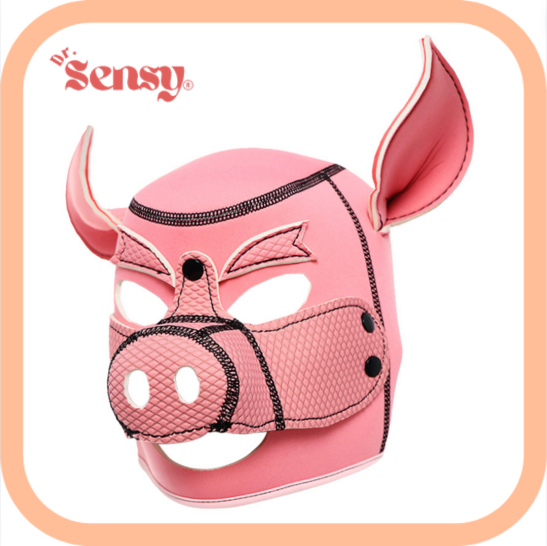 Dr. Sensy BDSM Pig Masker - Roze - Leer