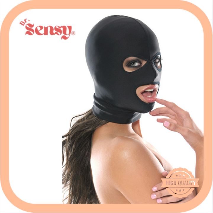 Dr. Sensy BDSM Masker met Ogen & Mond Opening - Zwart