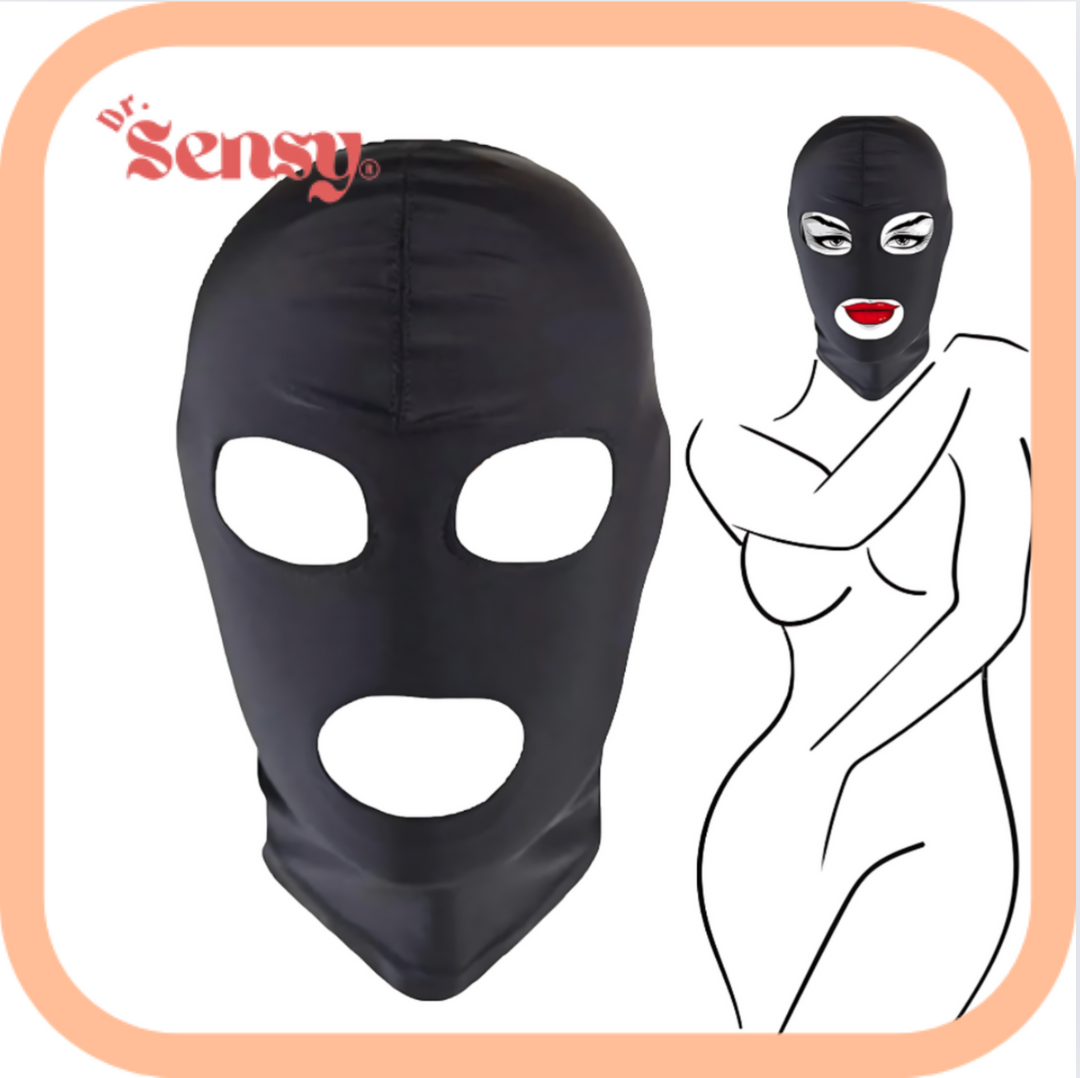 Dr. Sensy BDSM Masker met Ogen & Mond Opening - Zwart