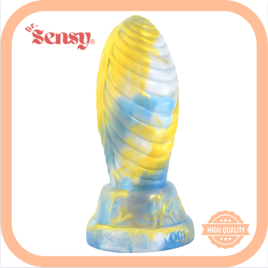 Dr. Sensy  Egg - Butt Plug - Blauw/Geel/Wit