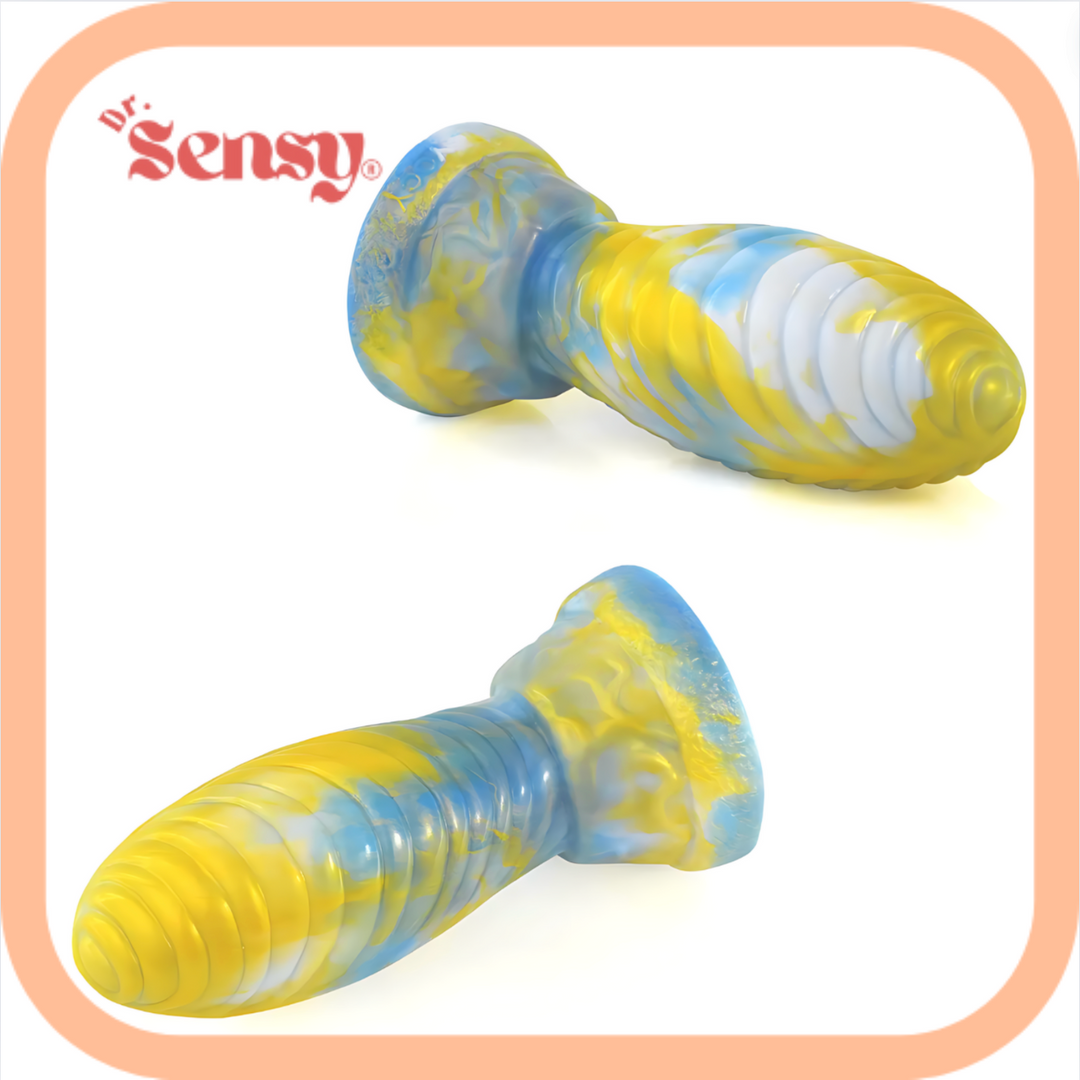 Dr. Sensy  Egg - Butt Plug - Blauw/Geel/Wit