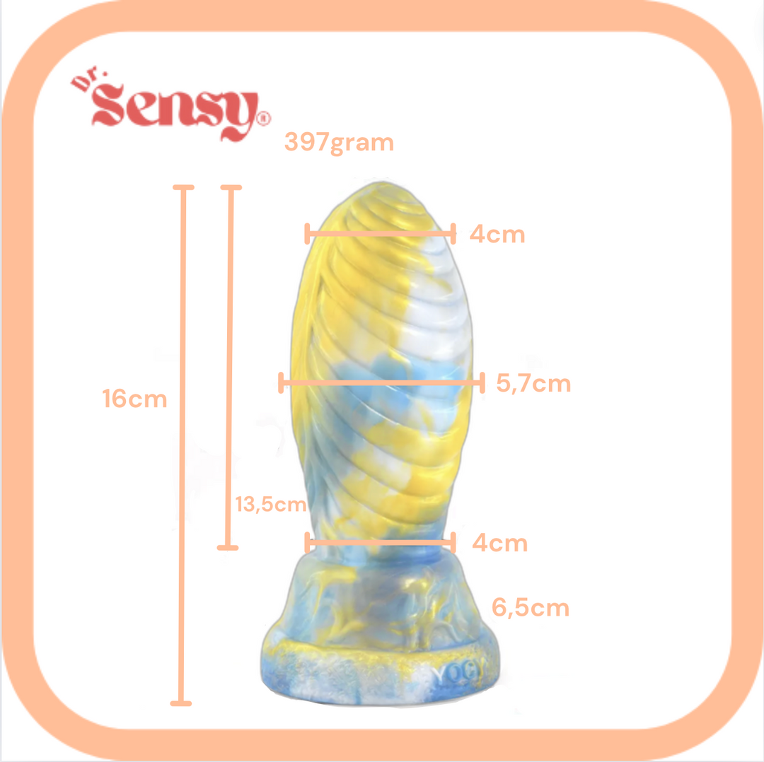 Dr. Sensy  Egg - Butt Plug - Blauw/Geel/Wit