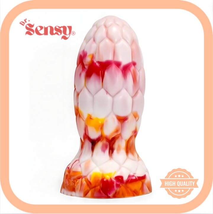 Dr. Sensy Egg DamgCon - Butt Plug - Rood/Wit/Geel