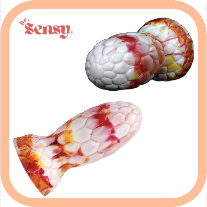 Dr. Sensy Egg DamgCon - Butt Plug - Rood/Wit/Geel