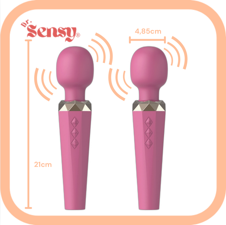 Dr. Sensy Wand Vibrator - 28 Standen -Roze & Zwart