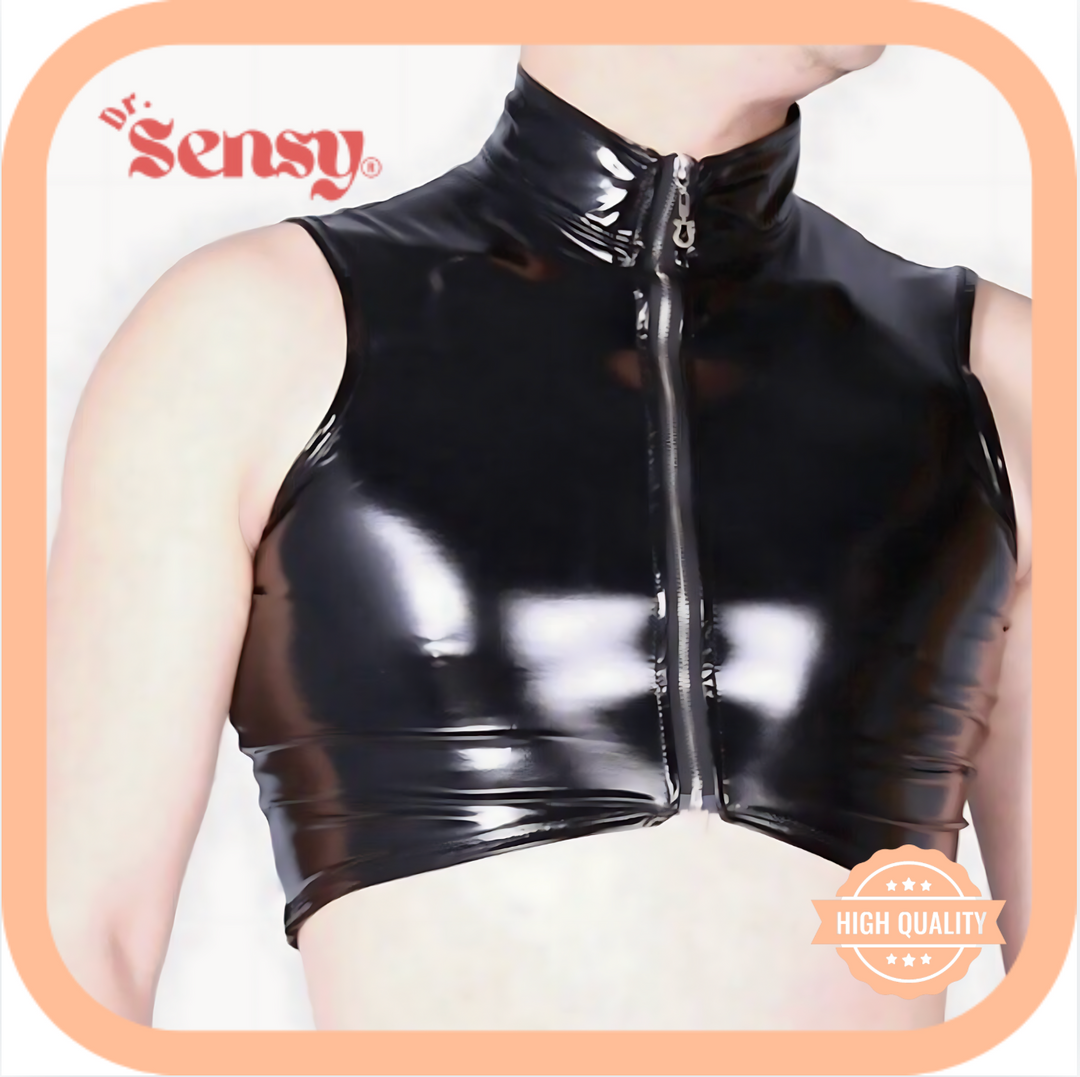 Dr. Sensy BDSM Heren Vest -  Latex - Zwart - Maten M/L/XL