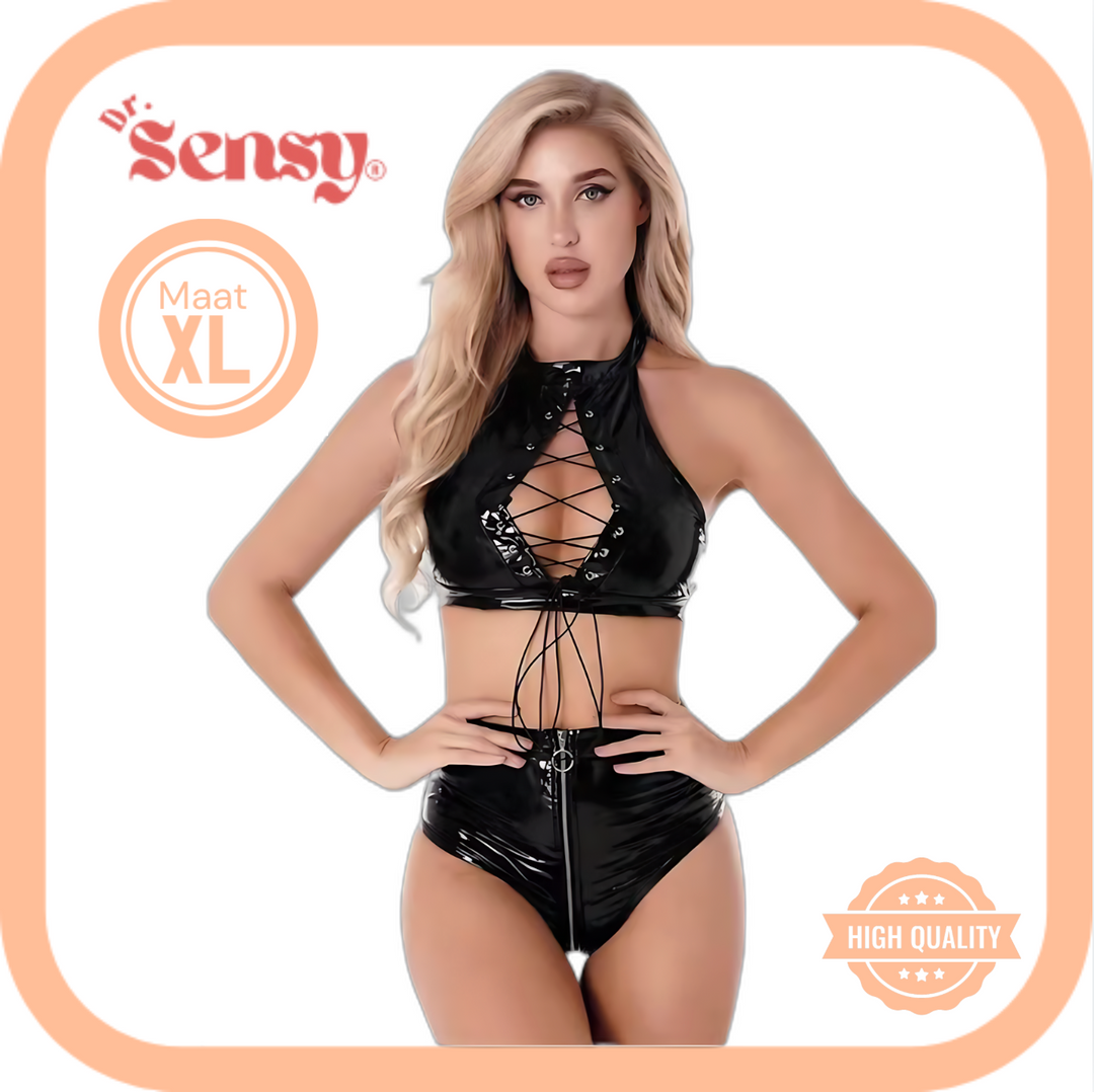 Dr. Sensy BDSM Latex Bh met Broekje - Maten M/L/XL