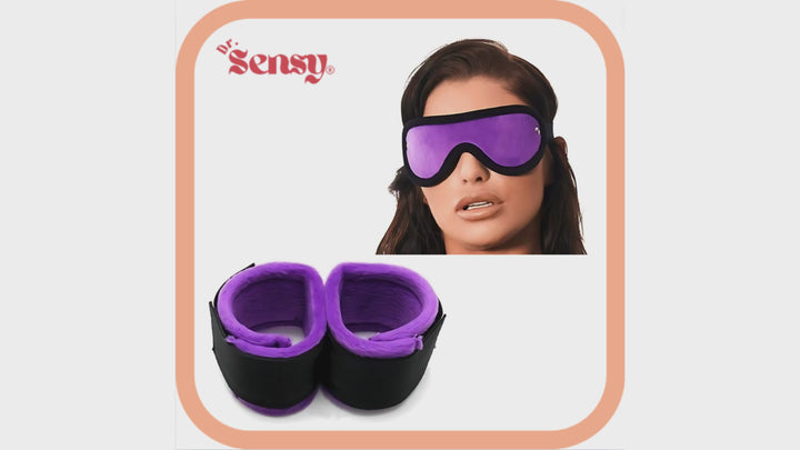 Dr. Sensy BDSM Nylon Hals + Boeien - Zwart-Paars