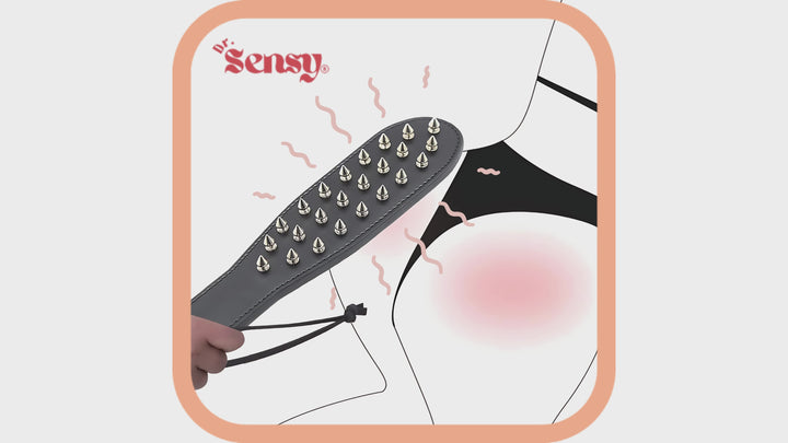 Dr. Sensy Lederen Spank plank spikes - Zwart