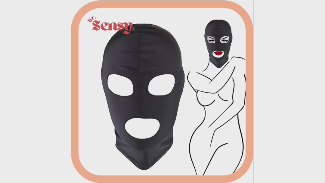 Dr. Sensy BDSM Masker met Ogen & Mond Opening - Zwart