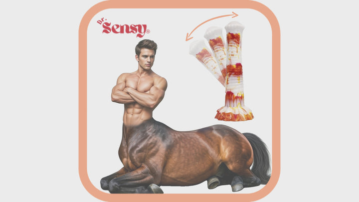 Dr. Sensy  Dildo Horsepower - Rood/Geel/Wit